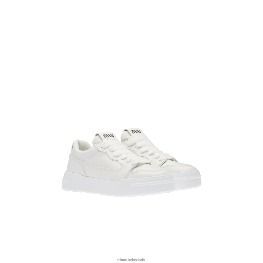 IE Miu MiuShoes Leather Sneakers White XJN62J293